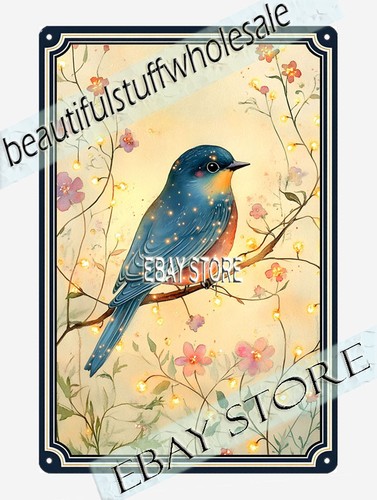Bluebird branch metal tin sign - metal,