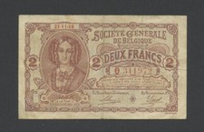 BELGIUM 2 francs 1916 Krause