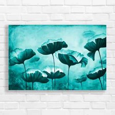 Autumn Poppy Floral Teal