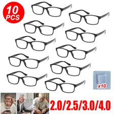 10 Packs Reading Glasses Mens Womens + 2.0 2.5 3.0  4.0 Uv Reader Uk