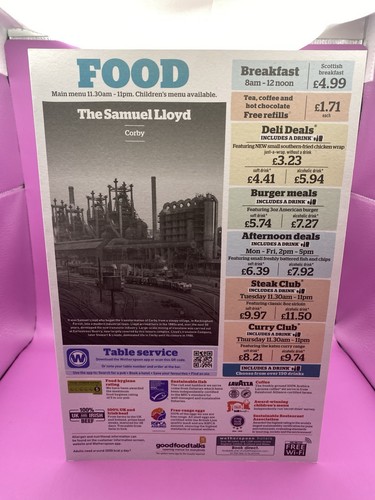 Wetherspoon menu the samuel - the,