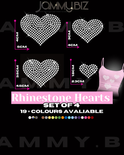 Rhinestone heart set 4 - rhinestone,