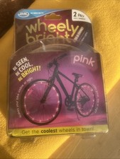 Pink JML Wheely Bright LED Bike Wheel Spoke & Frame Lights 2 Pack -Opened Unused