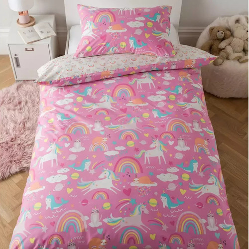 Kids pink unicorn bedding - unicorn,