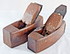 Pair Antique Beechwood Coffin