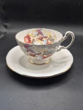 Aynsley Orchid Pattern Tea Cup & Saucer