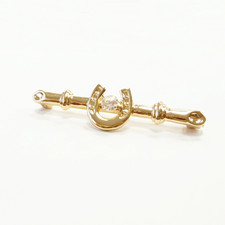 Equetech Horseshoe Deluxe Stock Pin / Tie Pin - Gold - For Showing, Hunting, etc