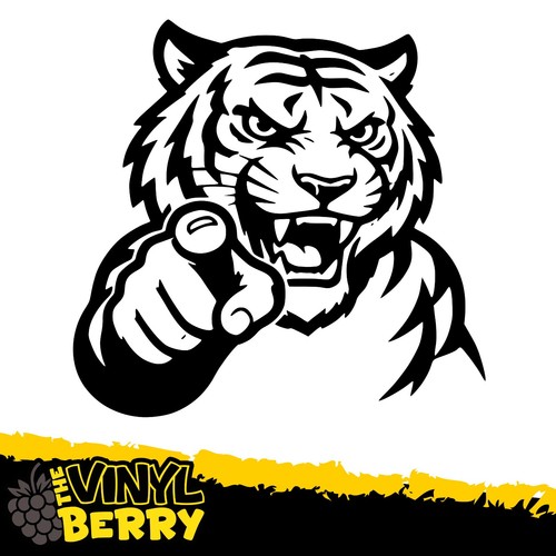Angry tiger pointing vinyl - tiger,