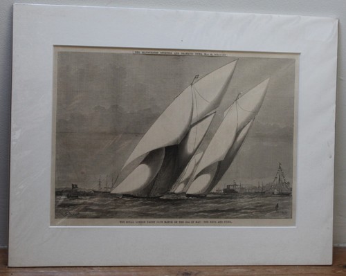 Antique 1875 yacht racing - 1875,