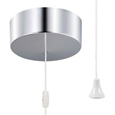 ElekTek Bathroom Ceiling Light Pull Switch UK Approved Chrome, Matt Black, Brass