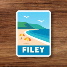 2 x Filey British Holiday UK Vinyl Scrapbook Sticker Stickers Laptop