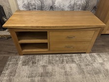Solid Oak Wooden TV Unit with