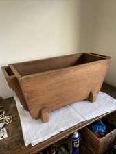 Vintage Oak Wooden Cradle Log