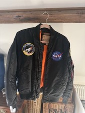 Alpha Industries NASA Men's Bomber Jacket Black Size Medium