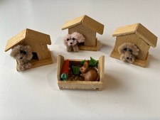 Dolls House Puppy Pets Animal/s in a Kennels Miniatures Garden Cute 1:12 Scale