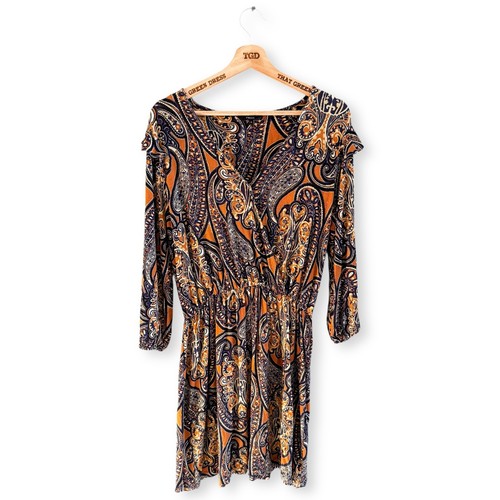 Ladies next print dress - print, brown