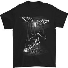 Full Moon Puppet Skeleton Halloween Skull Mens T-Shirt 100% Cotton