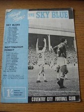 29/08/1967 Coventry City v Nottingham Forest  (folded, creased, torn around edge