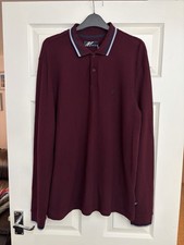 Mish Mash Men’s Stockholm Long Sleeve Polo Shirt Textured Cotton Jersey Large L