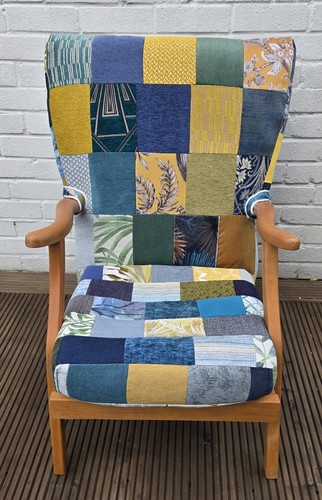 Multi coloured patchwork chair - coloured,