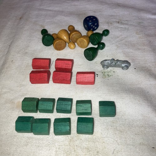 Vintage wooden monopoly pieces - vintage,