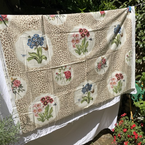 Vintage chintz fabric remnant - fabric,