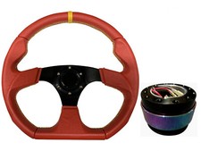 Red Aftermarket D1 Steering Wheel Quick Release boss BN for RENAULT