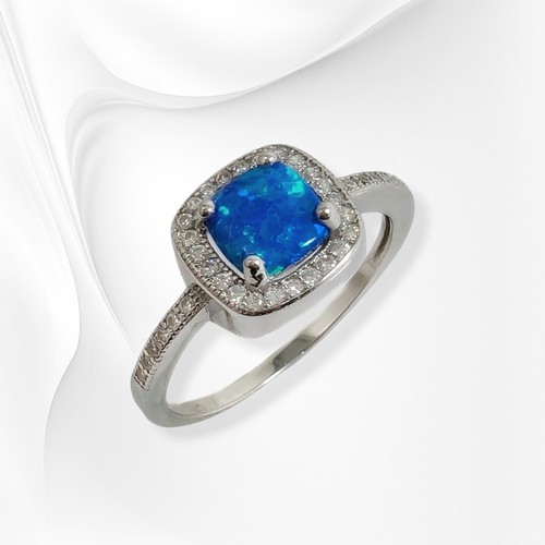 Natural blue opal ring 925 - natural,