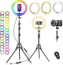 Ring Light with Tripod Stand & Phone Holder - 10 Inch Selfie LED Ringlight Dimma