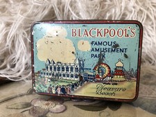 Vintage Blackpool Pleasure Beach Amusement Park Page’s Sweet Tin RARE