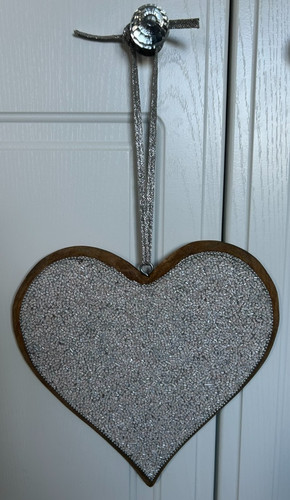 Large wooden silver beaded - large,