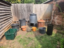 Various Garden Containers, Composter,  An Incinerator And More