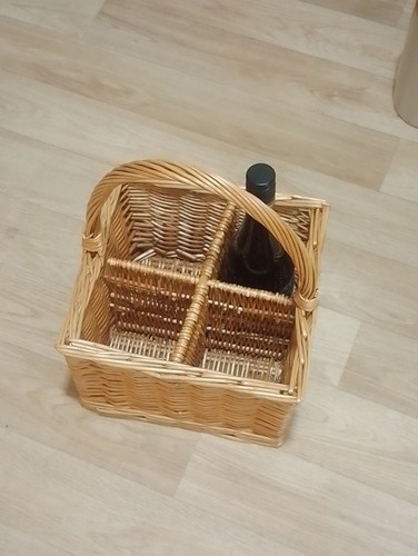 Wicker basket bottle carrier - basket,