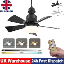 Modern Ceiling Fan With LED Light Remote Control Lighting E27 Bedroom Livingroom