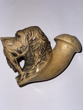 Antique Late 19th. century Hand Carved  Meerschaum Pipe With Hunting Dog Head