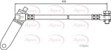 APEC Front Right Brake Hose for Ford Transit Dual Fuel 2.3 Jul 2003 to Mar 2006