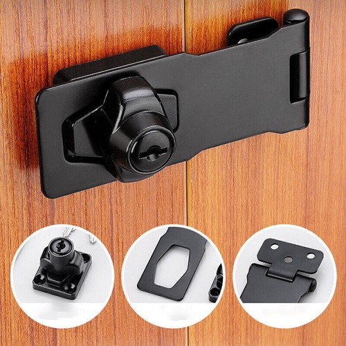 Locking hasp and staple with - and,