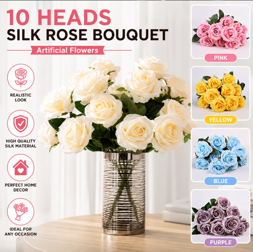 Heads silk rose artificial - 10,