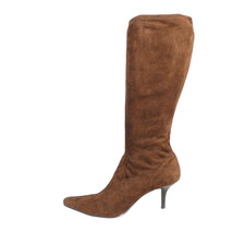 Brown Faux Suede Boots Pointed Sock Fitted Glove Boots Florence+Fred size UK 7