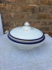Antique Grimwade Bros lidded turin,cobalt blue and gold Rd N 427744