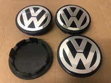 4 Pcs VW Volkswagen 65mm Wheel Centre Cap Golf Passat Sharan 5G0601171 Black