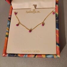 Isabella M Pink Necklace With Gold Chain