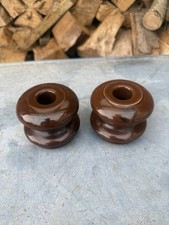Pair Of Vintage Ceramic Electrical Insulators
