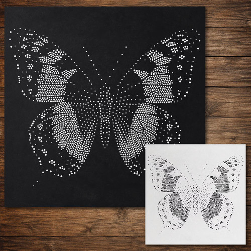 Butterfly stipple art stencil - stipple,