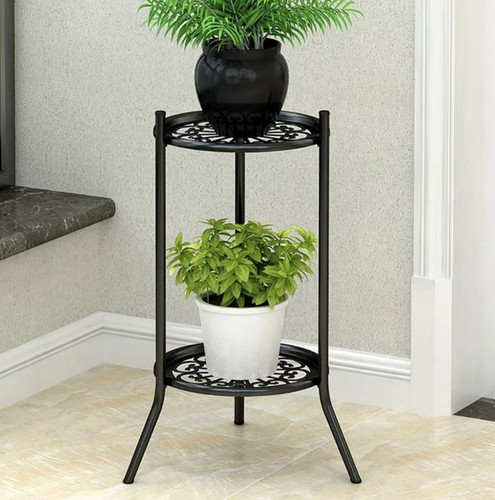Iron flower pot rack - rack, tall