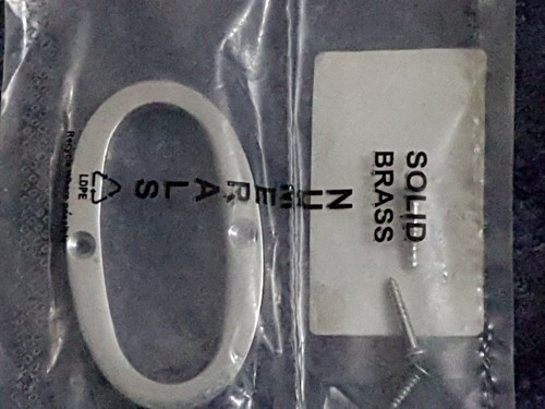 Brass house door numbers - house, 3"