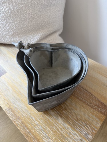 Set heart shape - 3, metal