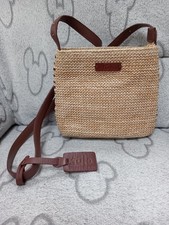 TULA woven bag with leather trim preowned