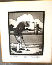 Mark Spain Etching 'LONG PUTT'