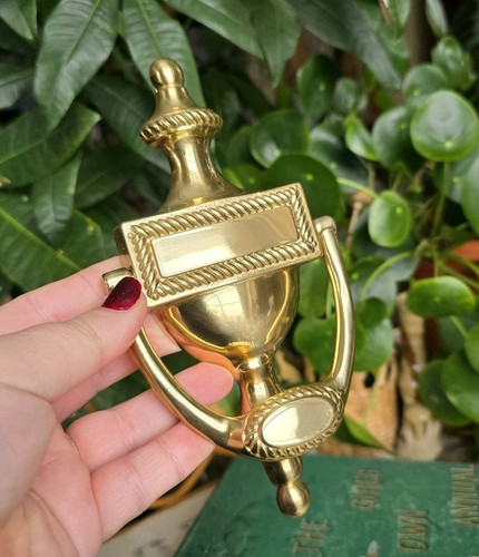 Vintage brass door knocker - door,